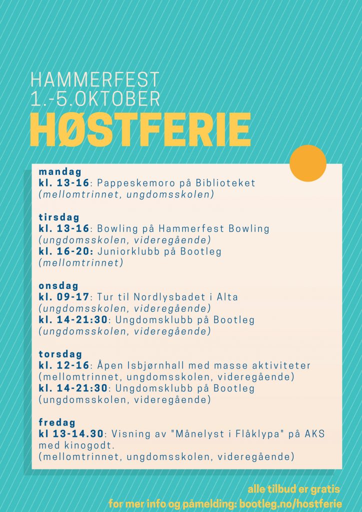 Høstferietilbud i Hammerfest kommune